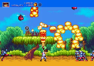 Gunstar Heroes gameplay on Sega Genesis
